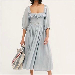 ISO Free people oasis midi dress in blue or white